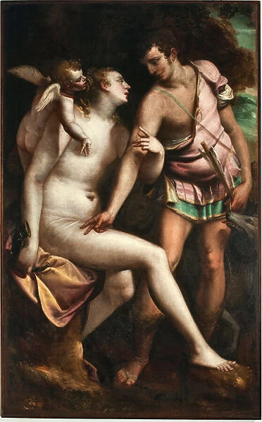 Venus and Adonis Painting by Luca Cambiaso (1527-1585) 16th century Genes