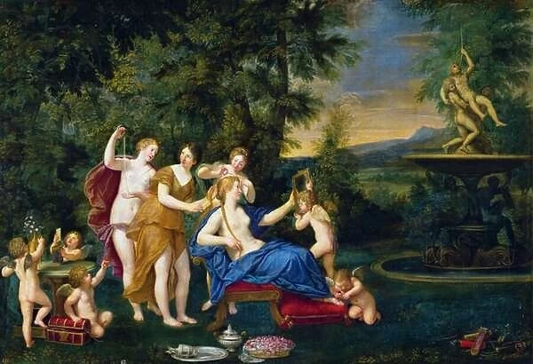 Venus attended by nymphs and cupids, 1633 (oil on canvas)