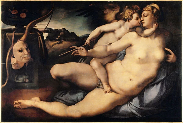 Venus and Cupid (Venus and Cupid) Painting by Jacopo Carrucci dit il Pontormo (Pontormo