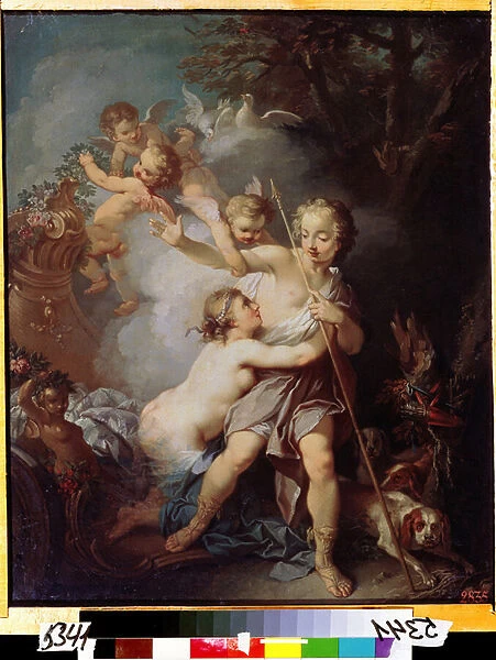'Venus et Adonis'(Venus and Adonis) Peinture d Etienne Jeaurat (1699-1789) 1750 environ Moscou, musee Pouchkine