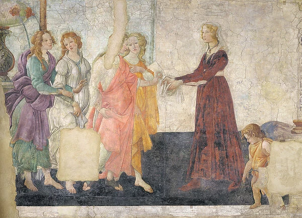 Venus and the Graces offering gifts to a young girl, 1486 (fresco) (for detail see