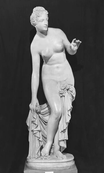 Venus, also known as Venus surprised in her bath, 1829 (marble) (b  /  w photo)
