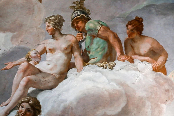 Venus and Mars. Detail of 'The council of the Gods'1624-1625. fresco