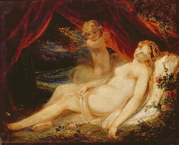 Venus and Putto (oil on canvas)