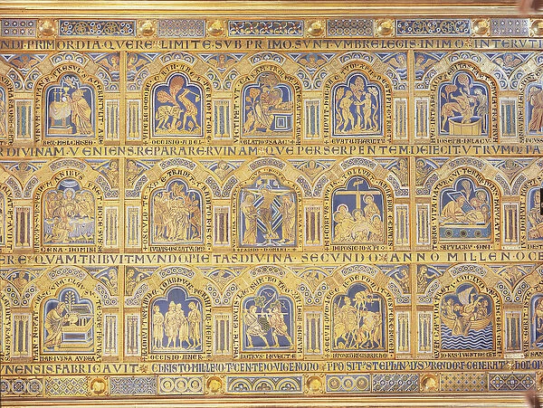 The Verdun Altar, depicting biblical scenes, 1181 (champleve enamelwork