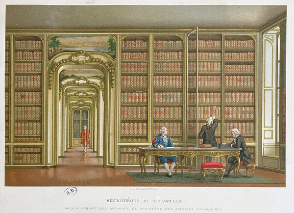 The Vergennes library in chateau de Versailles (chromolitho)