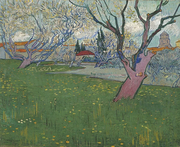 'Vergers en fleurs, Arles'(Orchards in blossom, view of Arles) Peinture de Vincent van Gogh (1853-1890) 1888 Amsterdam, Van Gogh museum