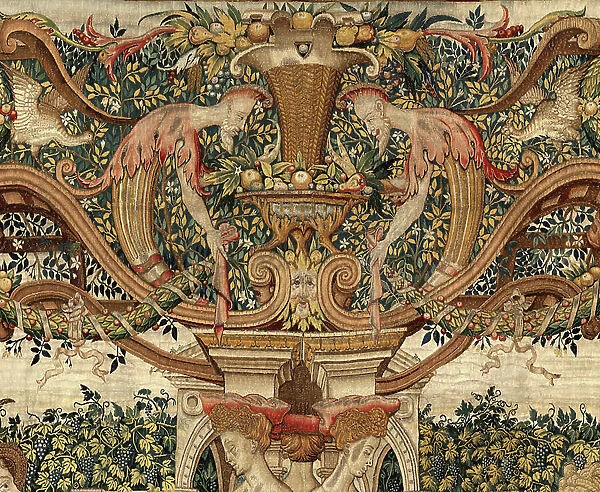 Vertumnus and Pomona: Vertumnus transformed into a pruner, c. 1550 (gold, wool and silk)