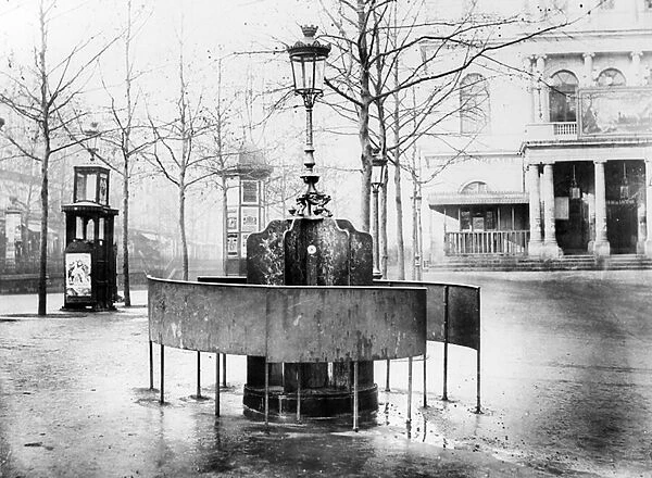 Vespasienne (public urinal) on the Grands Boulevards, Paris, c. 1900 (b  /  w photo)