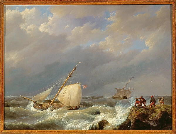 Vessels on a Lee Shore in a Gale of Wind, 1844 (oil on panel)