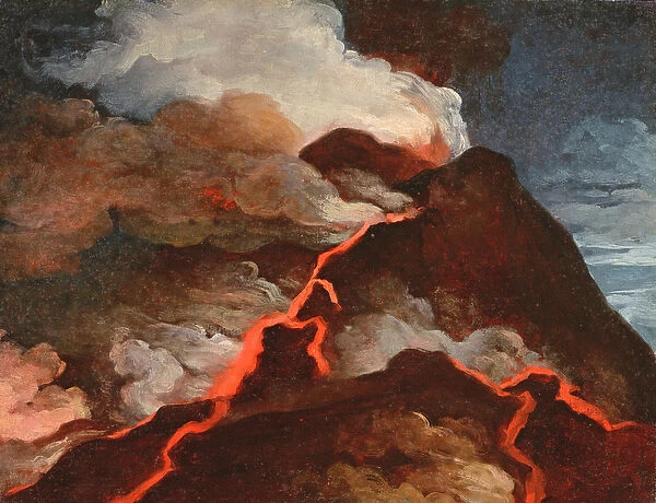 Vesuvius in eruption, 1772 (oil on paper)