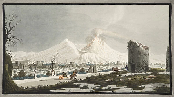 Vesuvius in Snow, plate V from Campi Phlegraei: Observations on the Volcanoes of