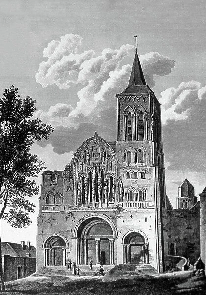 Vezelay Abbey, c.1830 (engraving)