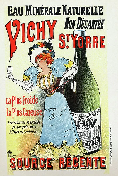 Vichy Saint Yorre mineral water advertisement, c. 1890 - 1895 (print)