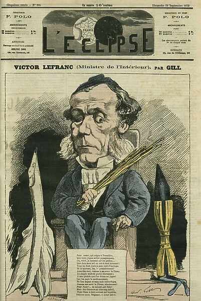 Victor Lefranc (1809-1883), French politician. Cover in 'L Eclipse'