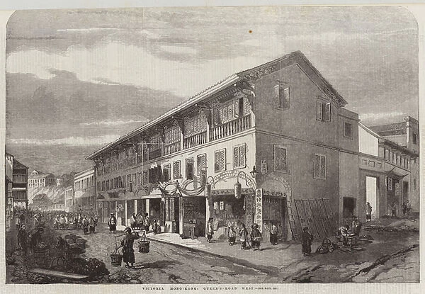 Victoria, Hong-Kong, Queen s-Road, West (engraving)