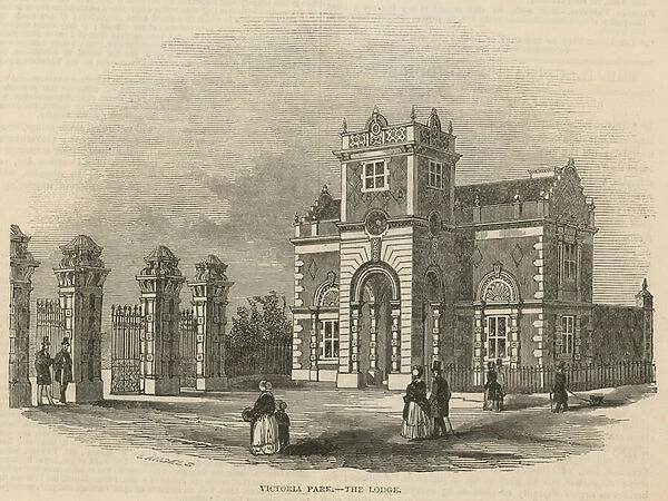 Victoria Park - the Lodge (engraving)