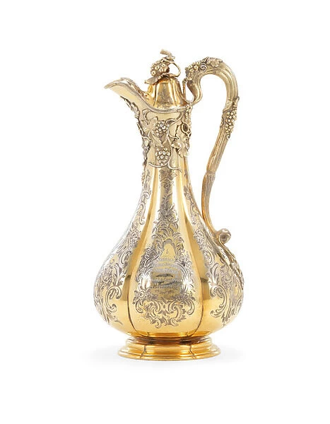 Victorian claret jug, 1846 (silver-gilt)