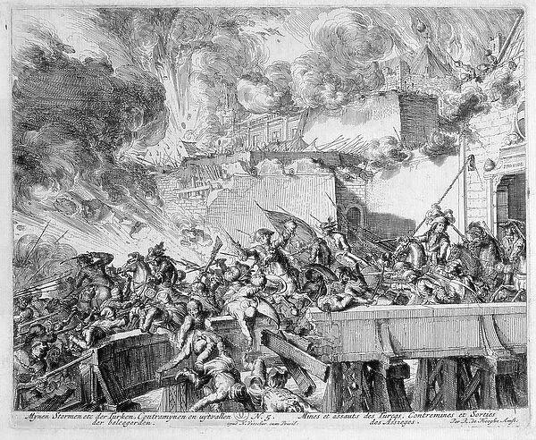 Vienna Print Cycle, Explosion of a Mine and Countermine, Raid on the Turks, 1683