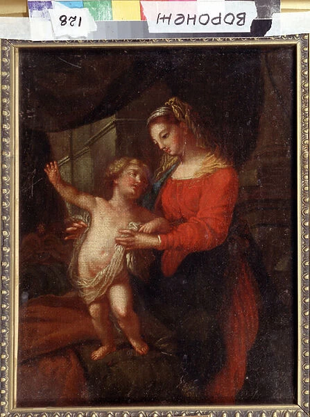 Vierge a l enfant. Virgin and Child. Peinture de Carlo Maratta (1625-1713). Art italien style baroque. Huile sur toile. Musee des Beaux Arts Ivan Kramskoy (ou Kramskoi) a Voronej (Voronezh), Russie