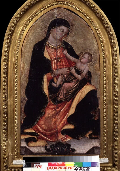 'Vierge a l enfant'(Virgin and child). Peinture de Giotto di Bondone (1267-1337). Detrempe sur bois. Musee national des beaux arts, Iekaterinbourg (ou Ekaterinbourg). Russie