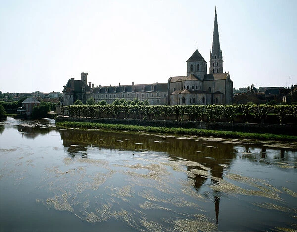 View of the abbey of Saint-Savin-sur-Gartempe, 11th century (photography)