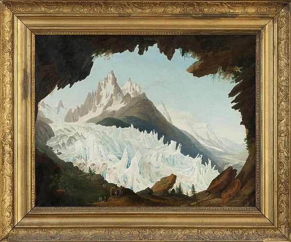 View of the Alps taken from the vault named the Chapeau of the Woods Glacier (oil on canvas)