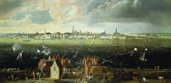 View of Antwerp from the River Schelde