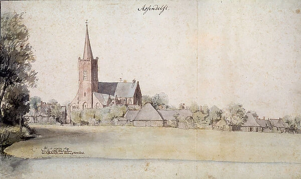 View of Assendelft in the Netherlands in 1633 Drawing by Pieter Jansz (1597-1665