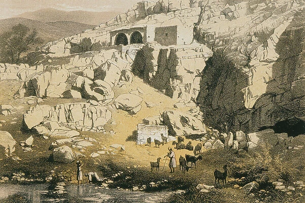View of Baniyas. Etching by Bernatz et alii - Steinkopk J. F. Editore