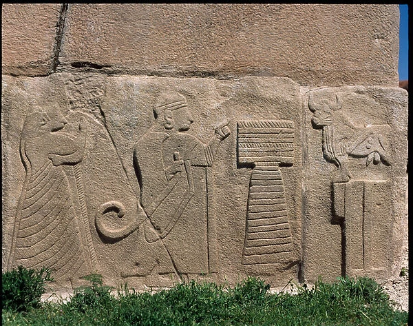 View of the base of reliefs of the Gate of the Sphinx, 14th century BC