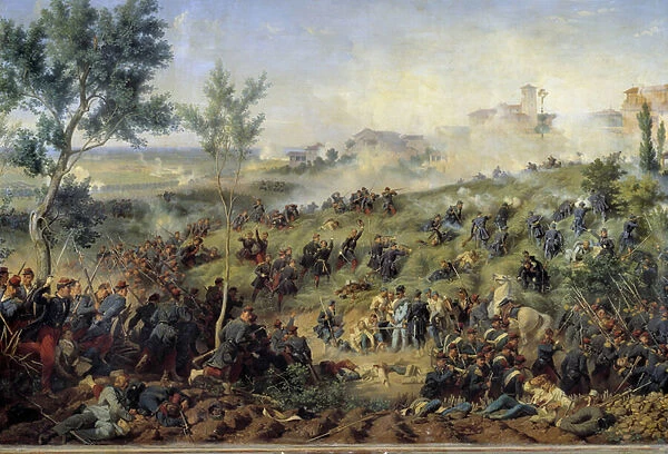 View of the Battle of Montebello di Casteggio, 20  /  05  /  1859 France wins the Austrian army