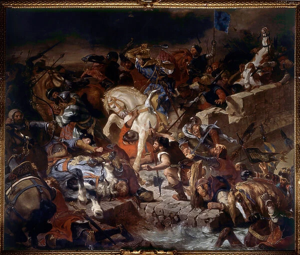 View of the Battle of Taillebourg won by King Saint Louis on 21 July 1242