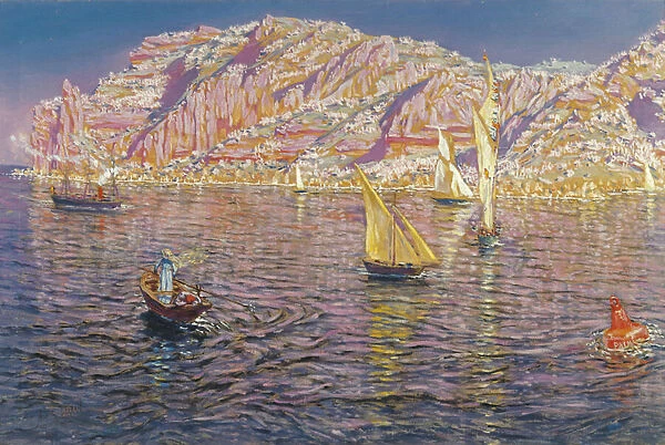 View of the Bay of Palma de Mallorca - Munoz Degrain, Antonio (1840-1924) - c. 1905 - Oil on canvas - 89x133, 5 - Museo Carmen Thyssen, Malaga