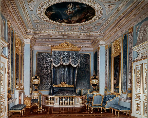 View of the bedroom of Tsar Alexander II (1818-1881) at Gatchina Palace Prints by Luigi