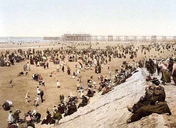 View of Blackpool (hand-coloured photo)