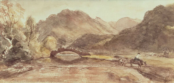 View in Borrowdale, 1806, Afternoon (pencil and w  /  c)