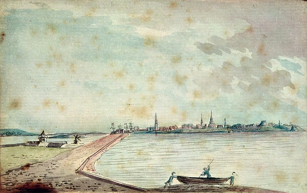 View of Boston Neck (w  /  c on paper)