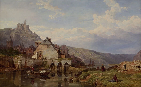 A View of Bouvignes on the Meuse, 1860 (oil on canvas)