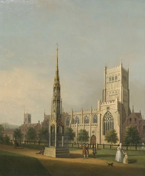 A View of Bristol High Cross and Cathedral, c. 1750 (oil on canvas)