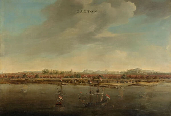 View of Canton in China, c. 1662-3 (oil on canvas)