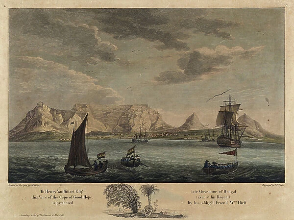View of Cape Bonne Esperance (South Africa). Lithography (40.2x53.2 cm) by Hirst, 1766