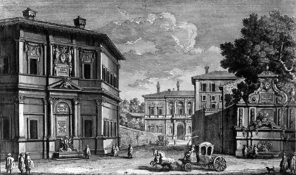 View of the Casino della Vigna and the Villa Giulia beyond, c. 1761 (etching)