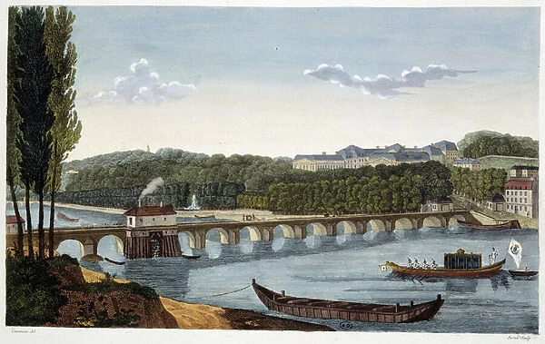 View of the castle and the bridge of St Cloud - in 'Vues de Paris'