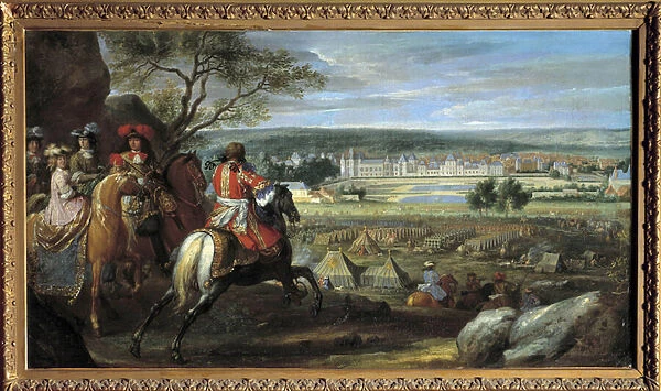 View of the castle of Fontainebleau in 1669, with Louis XIV (1638-1715