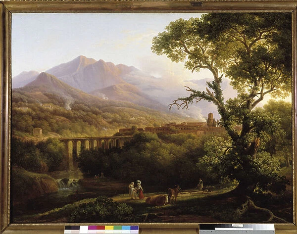 View of Cava dei Tirenni near Salerno, 1816 (oil on canvas)