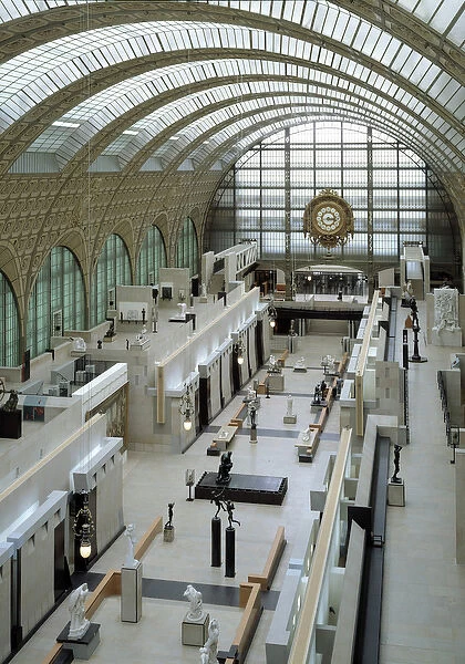View of the central nave of the Musee (Gare) d Orsay, Paris