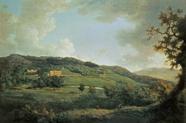A view of Chatsworth (oil on canvas)