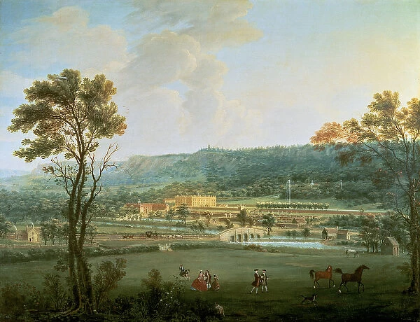 A view of Chatsworth from the south-west (oil on canvas)