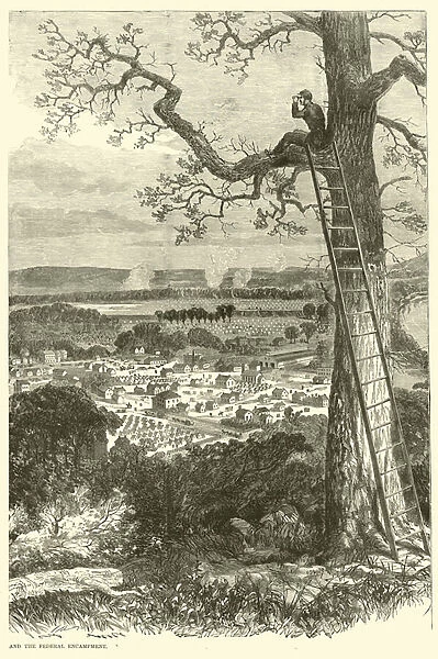 View of Chattanooga and the Federal Encampment, November 1863 (engraving)
